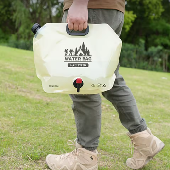Складная канистра для воды 8 л Water Bag с краном и ручкой (Туристическая емкость для воды, пищевой пластик)