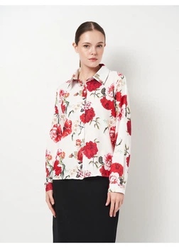 Сорочка SHEIN L Білий 0-2531_Квіткова