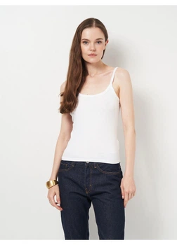Майка H&M S Белый 0892910_рубчик