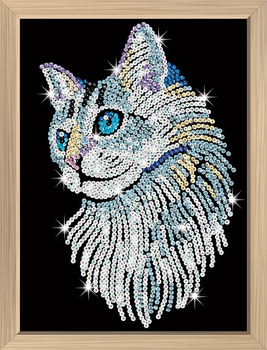 Zestaw dla kreatywności Sequin Art Blue Premium Kitfix White Cat (5905935810715)
