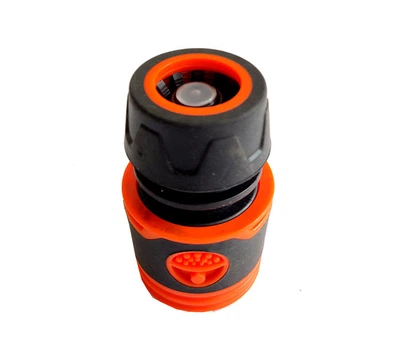 Коннектор для шланга быстросъемный NO Brand с аквастопом 1/2'' для шланга 1/2'' Пластик Серый (ТР-00025612)