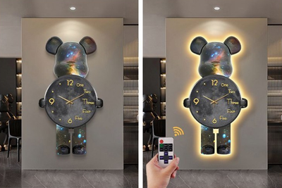 Часы настенные "Мишка" с LED подсветкой, 31×60 см