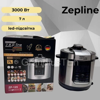 Мультиварка Zepline ZP-125, 7 литров, 3000 Вт, 12 программ, кухонная скороварка, многофункциональная скороварка