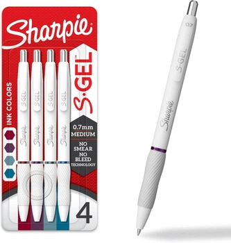 Набір кольорових гелевих ручок 4 шт автоматичних Sharpie S-Gel Medium Point 0.7 мм (2206099)