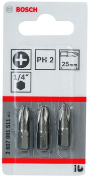 Zestaw bitow Bosch PH2 x 25 mm 3 szt (3165140300377)