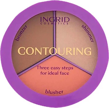Палитра для контурирования лица Ingrid Cosmetics Ideal Face Contouring 3 в 1 19 г (5902026632614)