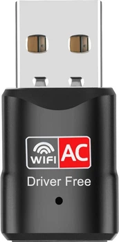 Адаптер ColorWay Wi-Fi двухдиапазонный (2.4ГГц/200Мбит + 5ГГц/433Мбит) Black (CW-AD-W2)