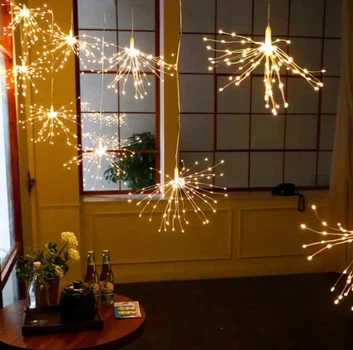 Новорічна гірлянда "Феєрверк", 5м, 500 LED, теплий білий, 8 режимів