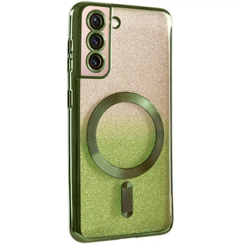 TPU чехол Delight case with MagSafe с защитными линзами на камеру для Samsung Galaxy S21 Зеленый / Green Без бренда