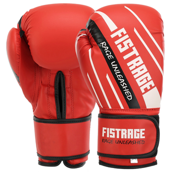 Перчатки боксерские на липучке Fistrage Fight Gear 5119 размер 14 унций Red-Black-White