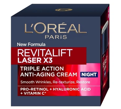 Крем-маска для обличчя Loreal Revitalift Laser x3 Нічна регенеруюча 50 мл (3600522480228)
