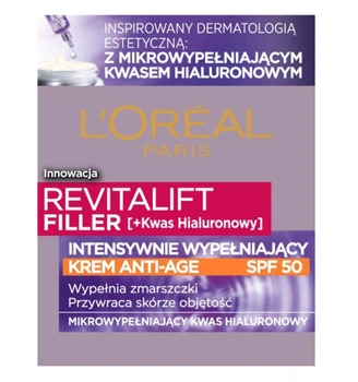 Крем-догляд для обличчя Loreal Revitalift Filler SPF 50 відновлюючий проти зморщок 50 мл (3600523982721)