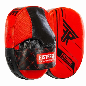 Лапа изогнутая кожаная (2шт) Fistrage Fight Gear 4308 размер 23x17x6см Red-Black