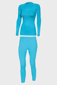Термобелье женское BodyDry комплект термокофта термоштаны для зимы лыжного спорта прогулок повседневного использования голубой - 920162 - L