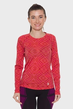 Термокофта женская SmartWool Merino 150 для зимы лыжного спорта прогулок повседневного использования с добавлением мериноса шерсти мерино оранжевый шерсть - SW016661 - S