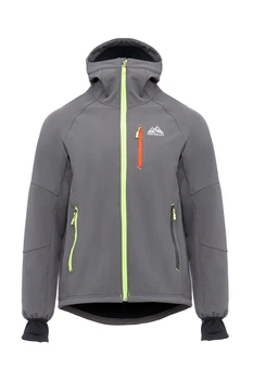 Мужская спортивная ветровка Brooklet softshell водозащитная софтшел ветрозащитная куртка с эргономичным капюшоном для трекинга велосипеда и активного отдыха серый - 1140782-1 - M