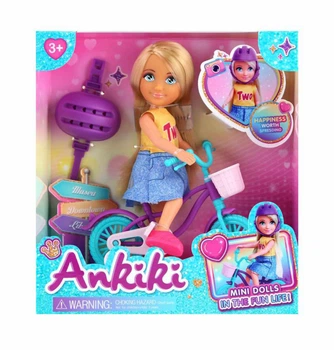 Шарнирная кукла для девочки на велосипеде Ankiki 13 см