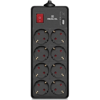 Подовжувач мережі REAL-EL RS-PROTECT 805 1.8m, black (EL122300042)