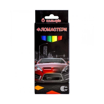 Детские Фломастеры "Картон" 950-6 6 цветов Вид 1