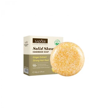 Твердий шампунь для волосся з екстрактом імбиру SADOER Ginger Extract Strong Hair Root, шампунь від лупи, 60 г