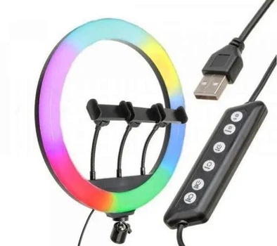 Кольцевая лампа светодиодная RGB LED лампа MJ36 Селфи лампа 36 см (62903)