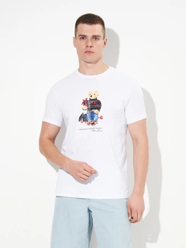 Футболка хлопковая длинная мужская Polo Ralph Lauren 11594 S Белая (smt2000000038766)