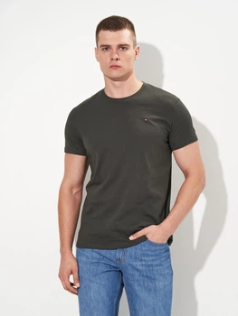 Футболка бавовняна довга чоловіча Tommy Hilfiger 11651 2XL Хакі (smt2000000041438)