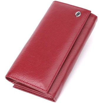 Жіночий гаманець на магнітах із натуральної шкіри ST Leather 23113 Бордовий