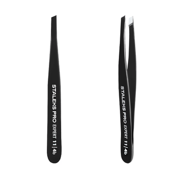 Пинцет для бровей STALEKS PRO EXPERT 11 TYPE 4 BLACK