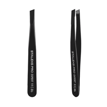 Пинцет для бровей STALEKS PRO EXPERT 11 TYPE 3 BLACK