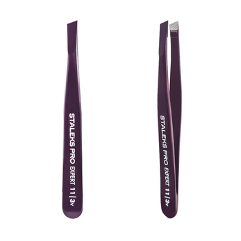Пинцет для бровей STALEKS PRO EXPERT 11 TYPE 3 VIOLET