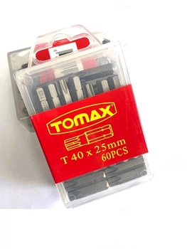 Бита T40 х 25 мм магнитная TOMAX 60 шт