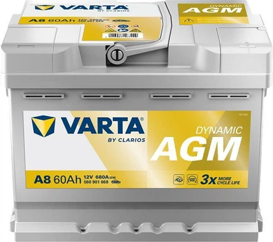 Акумулятор Varta Dynamic AGM 12В 60Аг 680А (EN) 560901068 R+
