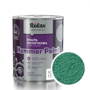 Эмаль молотковая Rolax Hammer Paint №314 зеленая 2,0 л