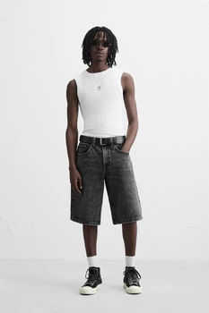 Шорти вільні Zara Baggy Fit вугільний сірий 4806/406/822-34