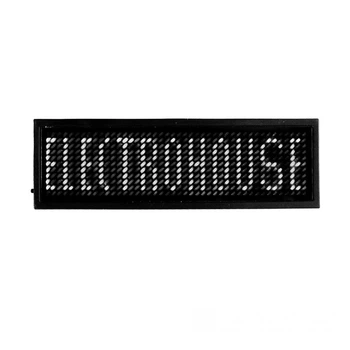 Светодиодный бейдж Electro House 90х30х6мм на батарее 44х11 точек белый