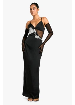 Платье boohoo 36 Черный hzz05724