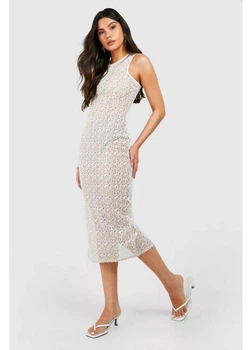 Платье boohoo 38 Бежевый gzz92818