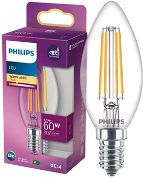 Світлодіодна лампа Philips LED classic 60W E14 WW B35 CL ND (929002028055)