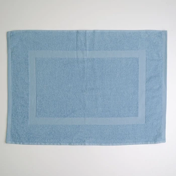 Махровое полотенце для ног с прямоугольником GM Textile 50х70см 380г/м2 (Голубой)