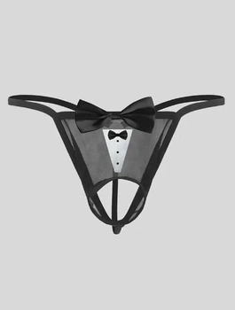 Мужские стринги смокинг XL черные (77)