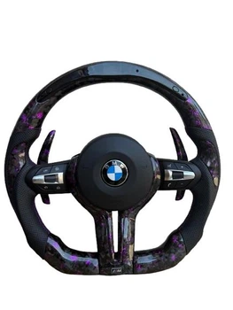 Профессиональный руль BMW M Кованый карбон фиолетовый + LED экран F-Series F15 F16 F20 F21 F25 F26 F30 F31 F32 F34 F35 F3