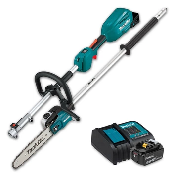 Инструмент многофункциональный садовый аккумуляторный Makita DUX18 BEO2 с насадкой-высоторезом Makita EY403MP (30 см, 0-9700 мин-1, 470 Вт, BL, LXT)