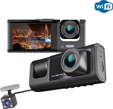 Відеореєстратор Inspire з трьома камерами + WiFi (С309wf )