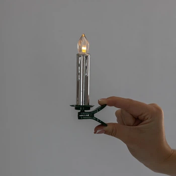 Набор из 10 светодиодных свечей (LED) с клипсами на елку 10 см 19261-003