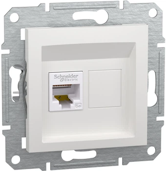 Розетка RJ45 Тип UTP категорія 5E Schneider Electric Asfora Білий без рамки EPH4370121