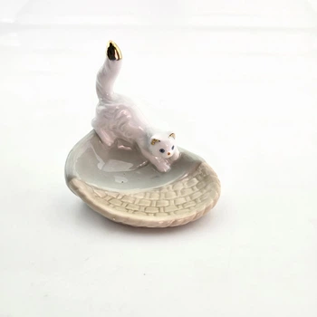 Керамическая подставка для украшений «Котик» 8,5 см 25596N