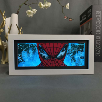 Светильник многослойный ночник 3D с эффектом аниме Человек паук Spider Man на пульте управления 20 см NL3D SM