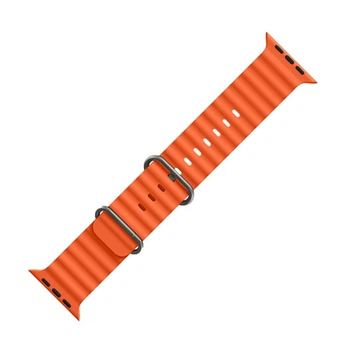 Ремешок силиконовый Hoco iWatch WA12 marine double buckle, 42, 44, 45, 49mm, orange
