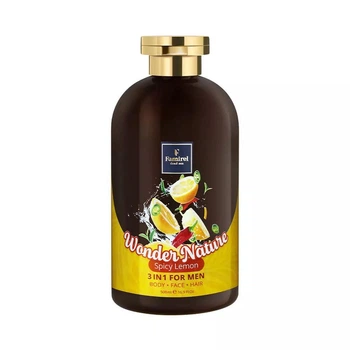 Гель-шампунь для чоловіків Famirel Wonder Nature Spicy Lemon 3 в 1 для тіла, обличчя та волосся Пряний лимон, 0.5 л (7290114086899)